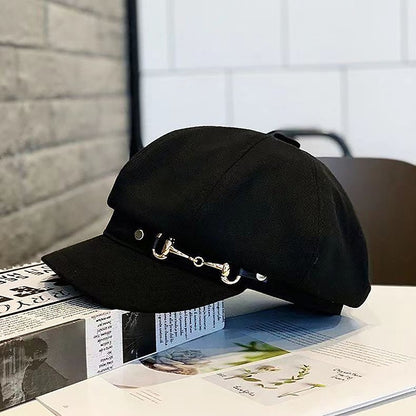 Winter Women Berets Female Retro Berets Caps For Women Hats Bonnets Hats For Women Octagonal Newsboy Hat
