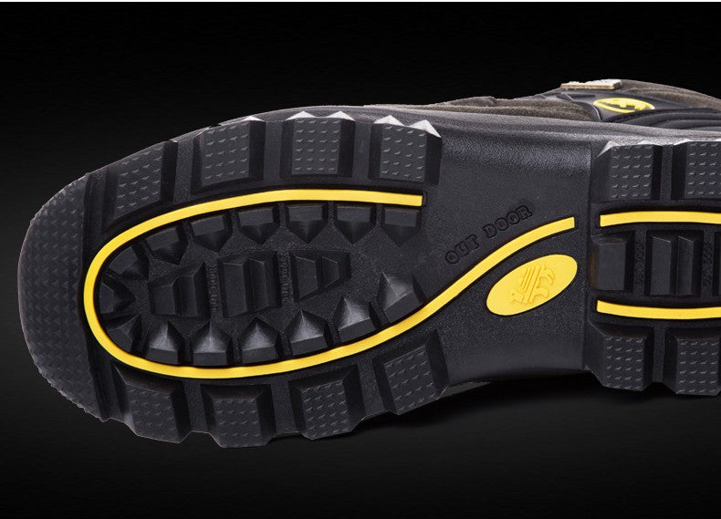 Classic Men Winter Boots Genuine Leather Sneakers For Man Fur Plush Snow Shoes Warm Outdoor Ankle Boots Outdoor Hiking Footwear