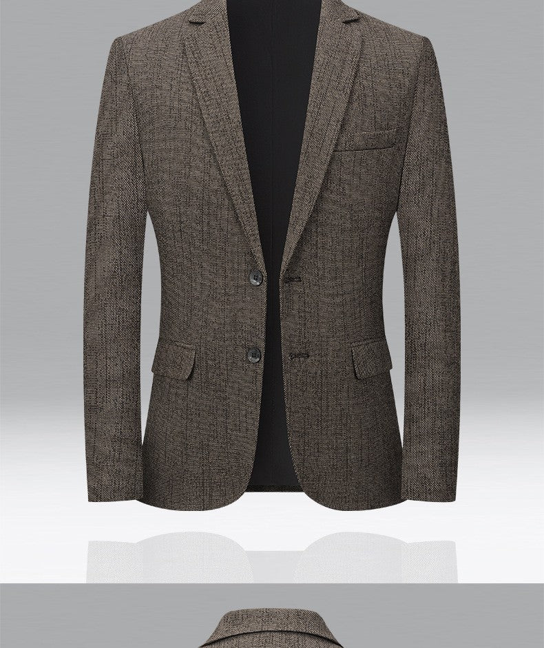 New autumn men business casual suits for middle-aged professionals Slim-fit single suit for men Father's style jacket and shirt