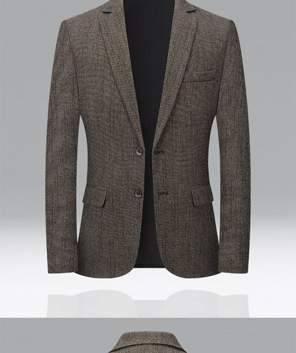 New autumn men business casual suits for middle-aged professionals Slim-fit single suit for men Father's style jacket and shirt