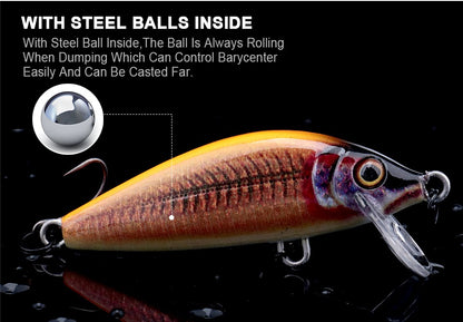 TREHOOK Jerkbait para Baixo Truta Pique Isca de Pesca Minnow Afundando 50mm 5g Isca Dura Wobblers Crankbait Pesca Artificial
