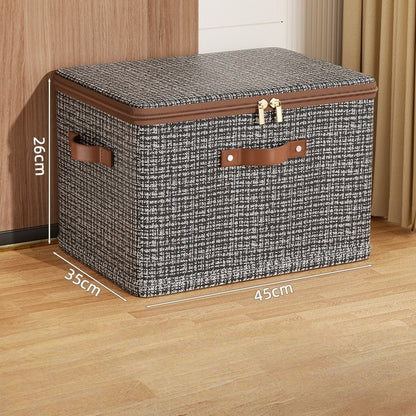 Caixa de Armazenamento de Grande Capacidade com Tampa Dobrável Espessa para Roupas Caixa de Armazenamento para Roupa Íntima Organizador de Armário para Cobertores
