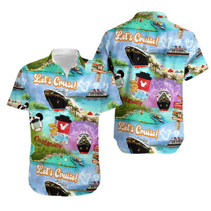 Camisa Hawaiana Con Estampado De Disney Cruise Para Hombre Y mujer, Camisa De Manga Corta Con botones, Camisa Hawaiana De Mickey