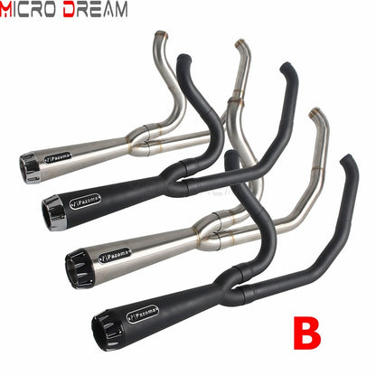 2 into 1 Motorcycle Engine System Pipe Slip on Exhaust Mufflers For Harley Street Glide ST FLHXST EFI FLHX Special FLHXS 2017-25