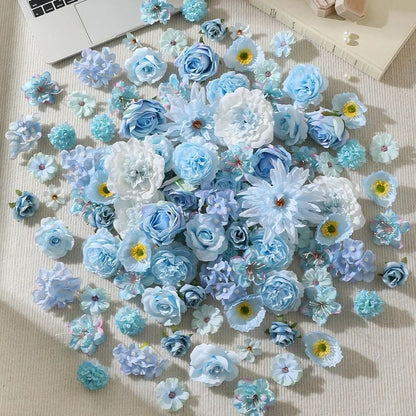 15/50Pcs Mix Artificial Flowers Head Rose Fake Flower for Home Room Decor Wedding Marriage Decoration Bride Craft Gift Accessory