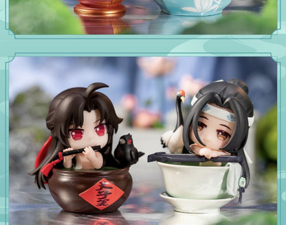 Mo Dao Zu Shi Versão Q Oficial de "Jade Cup Flowing Light" Wei Wuxian Lan Wangji Anime Periférico Enfeites Action Figurine