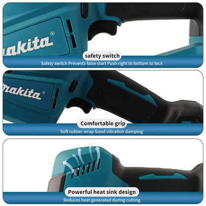 Serra Sabre a Bateria Makita DJR189, sem Escovas, Recarregável, para Cortar Madeira e Metal, Ferramenta Elétrica Portátil, 18V