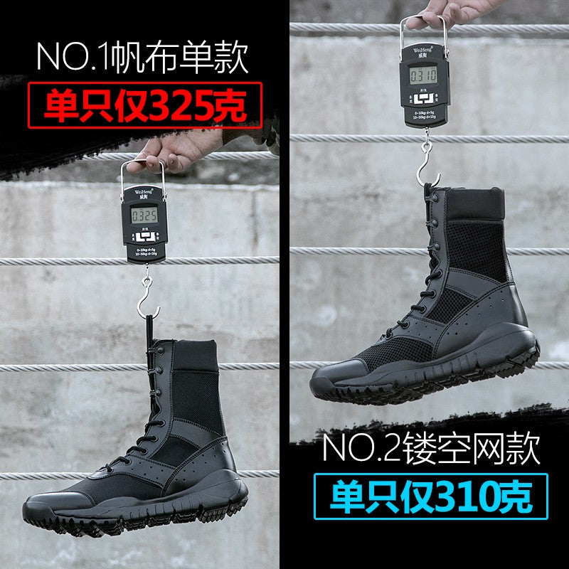 Bota Tática Leve de Verão para Combate Masculina e Feminina, Treino de Escalada, Impermeável, Caminhada ao Ar Livre, Sapatos de Malha Respirável