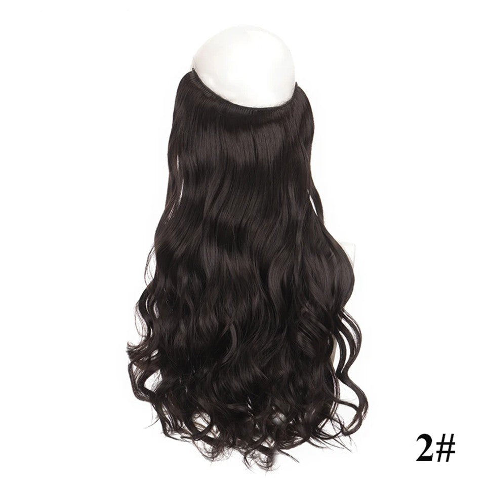 Extensão de cabelo com fio invisível (40cm 50cm 60cm) cabelo liso cabelo encaracolado uso diário adequado para todas as mulheres