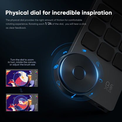 XPPen Controle Remoto sem Fio com Teclas de Atalho Express Key Bluetooth 5.0, teclas de atalho personalizáveis para monitor de tablet gráfico com caneta