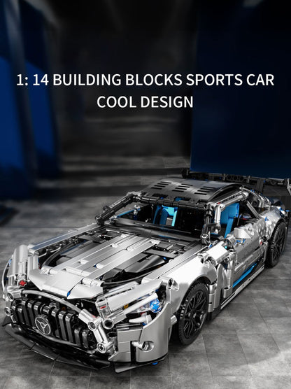 Conjunto de Blocos de Montar Carro de Corrida 1466 Peças, Kit Modelo de Veículo Esportivo Escala 1:14 para Adultos, Brinquedos para Presentes de Aniversário de Meninos