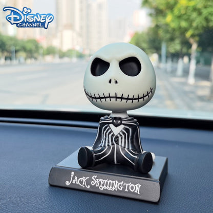 Disney O Estranho Mundo de Jack Skellington Bobble Head Boneco PVC Boneco de Ação Modelo Colecionável Brinquedo Decoração de Carro Presente