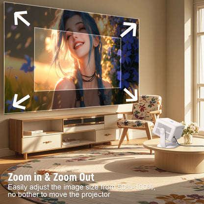 Projetor Velec compatível com Netflix 650ANSI Android 13 Portátil 4K Nativo Wifi6 BT5.2 1080P TP350 Correção de distorção trapezoidal automática