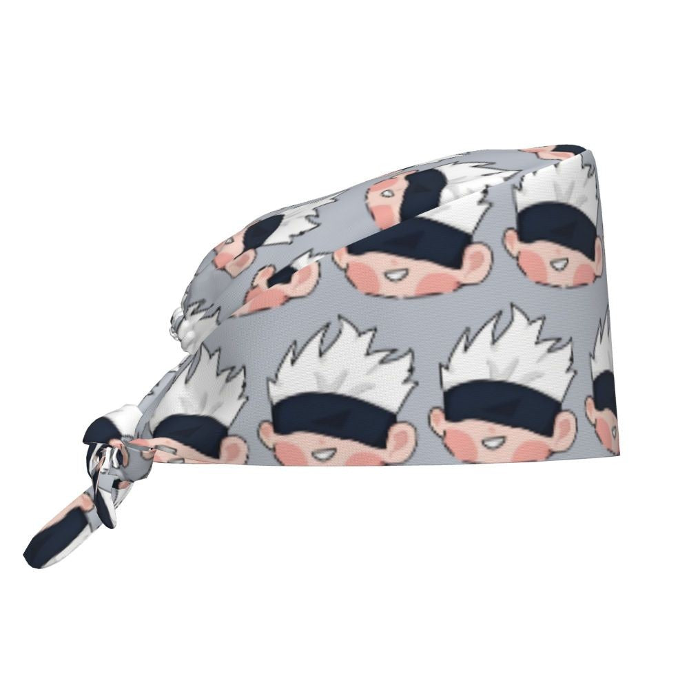 Custom S-Satorues G-Gojoes Cartoon Scrubs Cap Surgical Hats Women Men Skilled Operating Room Cap Operator Hats Lab Works Hat