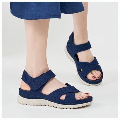 Low Sandals Woman Leather Shoes Summer Heels Large Size Low-heeled Girls Sports Big Comfort Fashion Clogs 2024 Slides Scandals