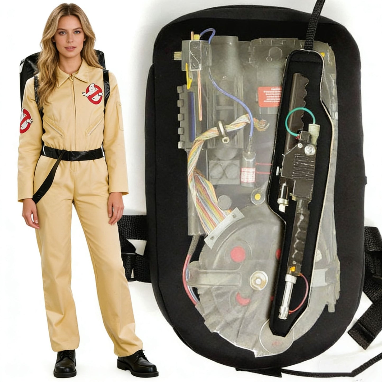 Halloween Father Ghostbusters Costumes Cosplay Adult Men Women Uniform Ghost busters Jumpsuit with Proton Pack Full Set Dress Up