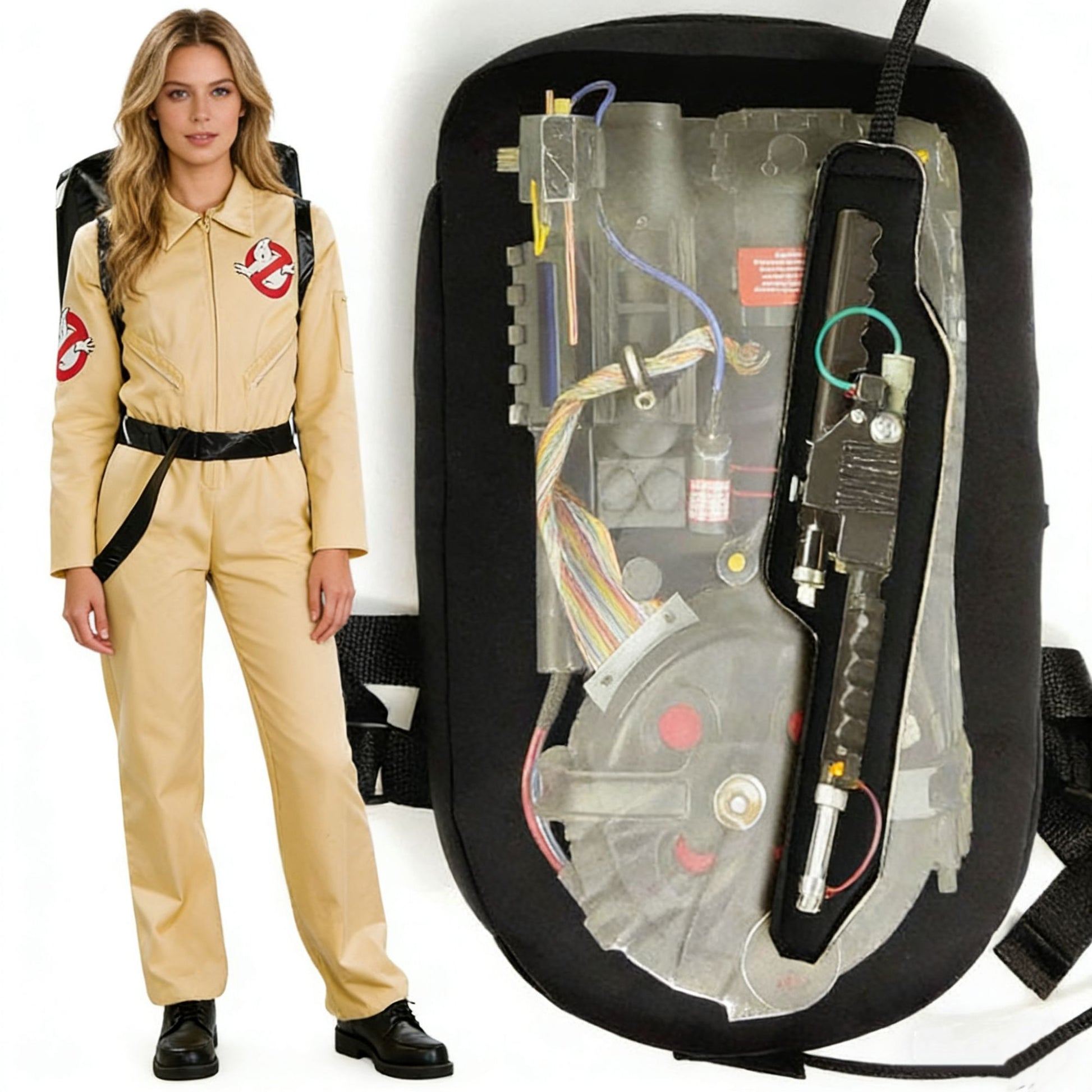 Halloween Father Ghostbusters Costumes Cosplay Adult Men Women Uniform Ghost busters Jumpsuit with Proton Pack Full Set Dress Up