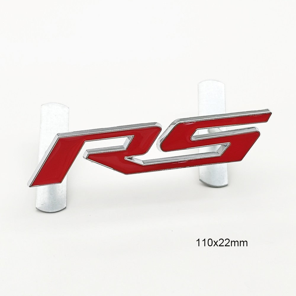 3D Metal Car Sticker RS logo Front Grill Emblem Trunk Badge Decals For Chevrolet Blazer Aveo Trax Cruze Sonic Onix Accessories