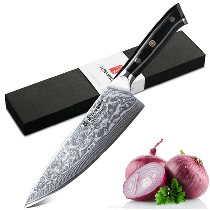 Conjunto de Facas TURWHO 1-6 Peças Aço Damasco 67 Camadas Facas de Cozinha Santoku Faca de Chef Faca Multiuso Para Pão Ferramentas de Cozinha