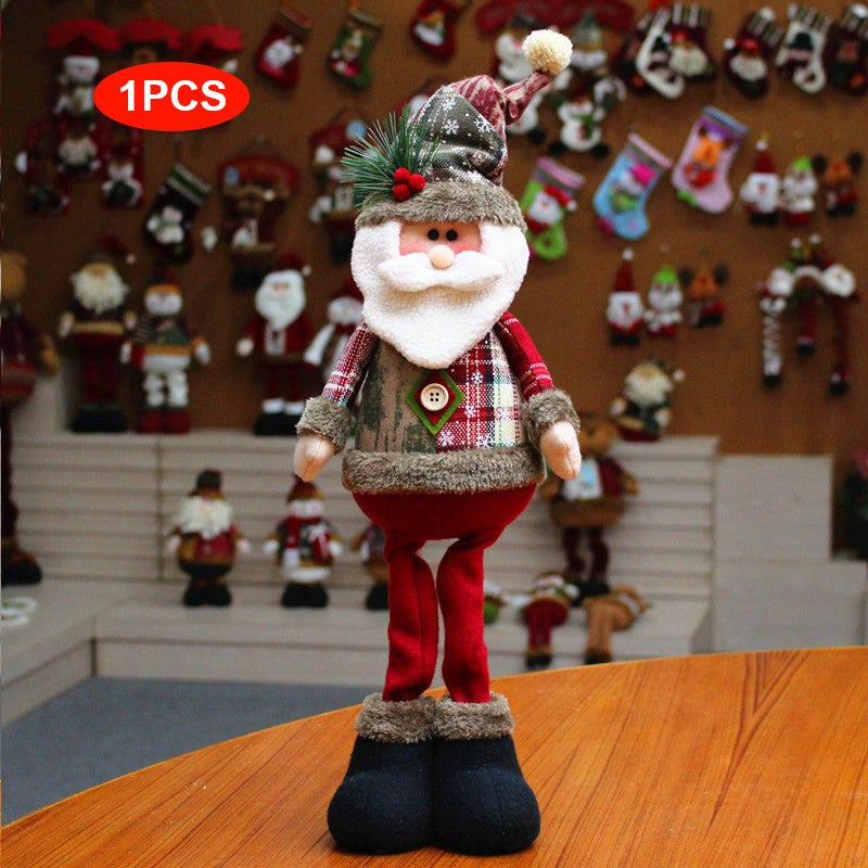 Christmas Dolls Tree Decor Standing Santa, Snowman and Reindeer Figurines  for Home Decor Birthday Gifts Merry Christmas