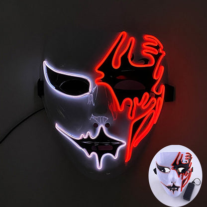 Shuffle Dance Mask Luminous Purge Mask Devil Glowing Masquerade Cosplay Mask for Halloween Horror Haunted House Props