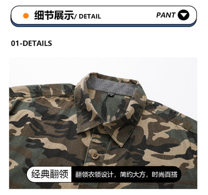 New Camouflage Cargo Shirt Men Cotton Multi-Pocket Camo Shirts High Quality Militar Overshirt Men Army Green Shirts Casual