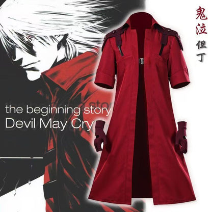 Devil May Cry 5 Dante Cosplay Costume Game DMC 5 Dante Wig Windbreaker Gloves Top Pants Disguise Suits Party Fantasia Outfits