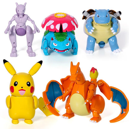 Pokémon Genuíno Pokébola Transformar Charizard Bulbasaur Gengar Dragonite Bonecos de Brinquedo Anime Snorlax Lapras Lucario Modelo de Bonecos