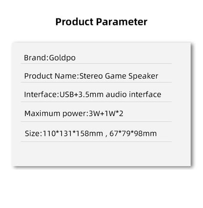 Caixa de som Bluetooth Goldpo D26 com som surround 360 graus, estéreo sem fio Bluetooth para computador, Macbook, laptop