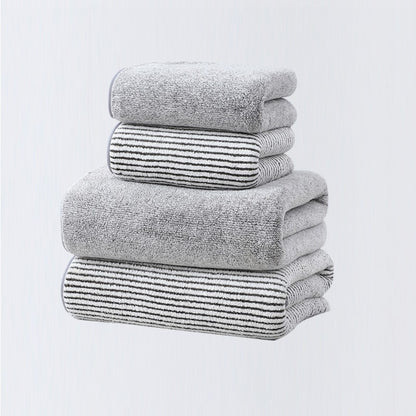 4pcs Basics Towel Set - Soft, Absorbent & Lightweight, Includes 2 Bath Towels & 2 Hand Towels, Ideal for Bathroom Use