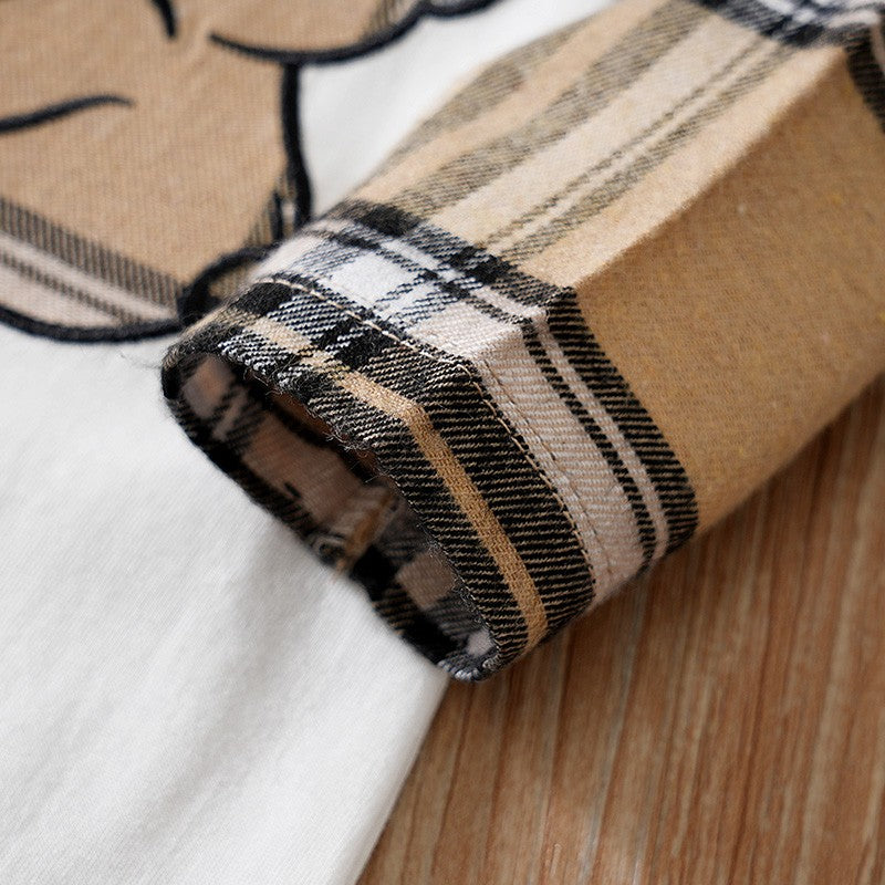 Newborn Clothes Gentleman Bear Embroidered Cotton Comfortable 0-18 Boys And Girls Spring And Autumn Long Sleeved Baby Jumpsuit