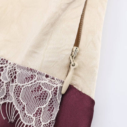 BSAY lace splice Satin dress 2025 autumn new side zip chic female French elegant long dress sexy V-neck banquet evening mujer