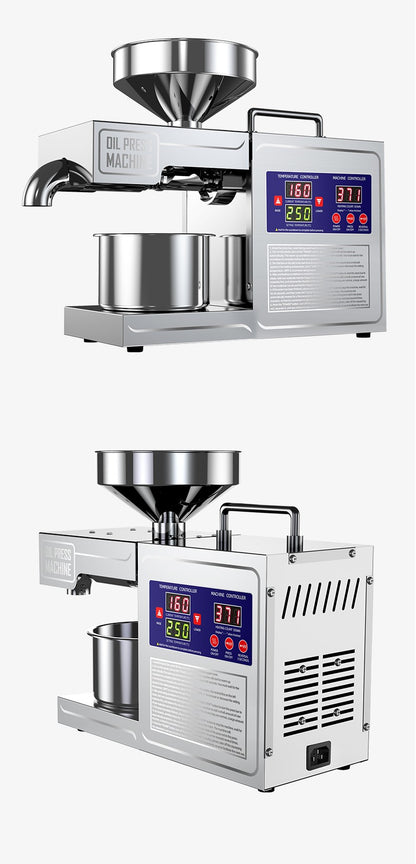 Máquina de Prensa de Óleo de Aço Inoxidável 304 Modelo 2025 NOVO, Grande Capacidade para Amendoim, Girassol, Sementes de Gergelim, Fácil de Limpar, Baixo Ruído