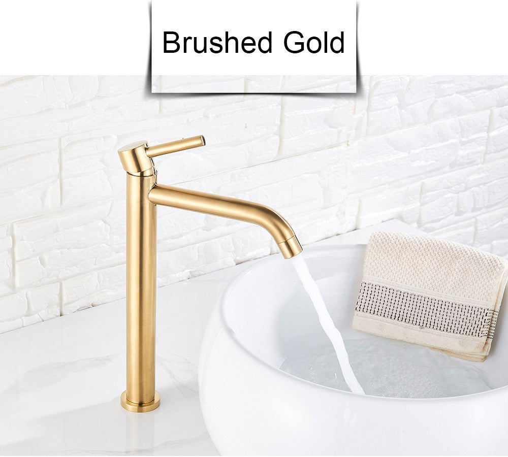 Black Basin Faucet Bathroom Washbasin Water Mixer Tap Hot Cold Water Basin Sink Tap Bathroom Faucet Tap Brushed Gold Faucet
