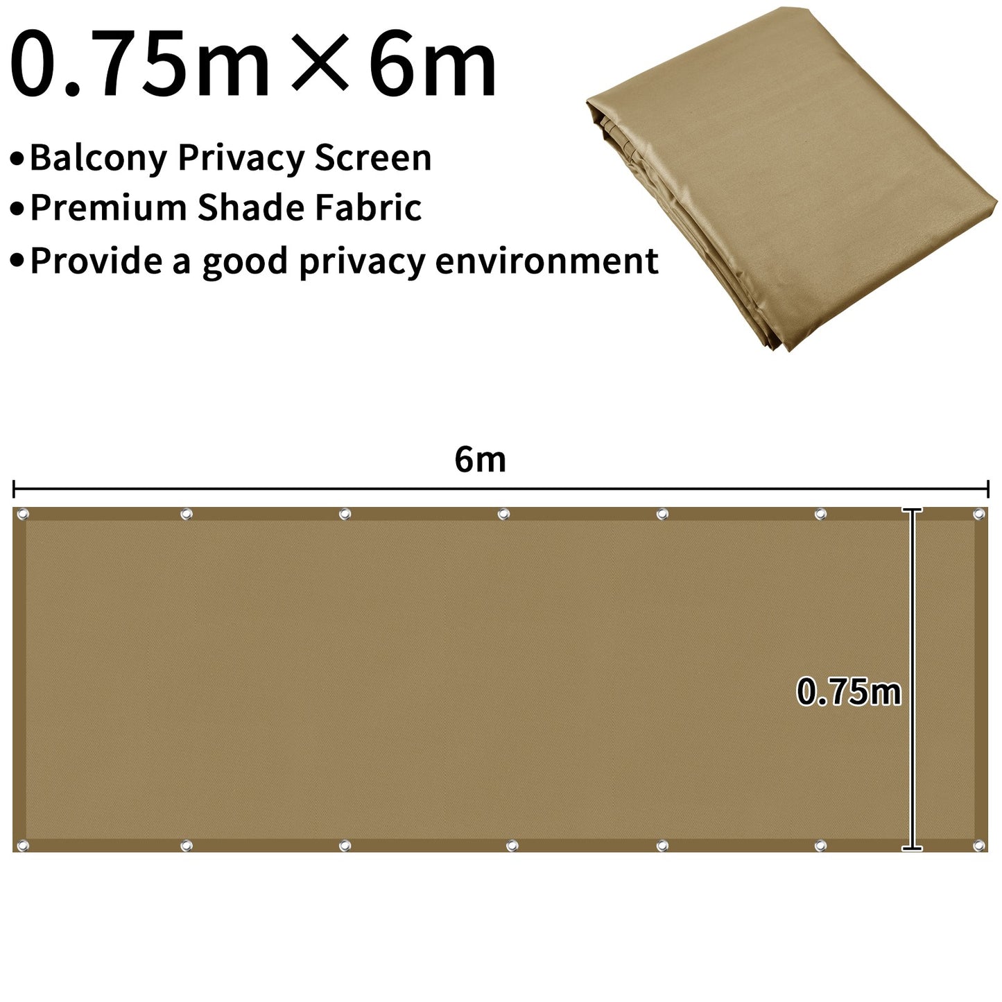 Balcony Privacy Screen Cover Fence Patio Waterproof Shade Cloth 95% UV Protection Shield Deck Shade Sail Garden Porch Pool Decor