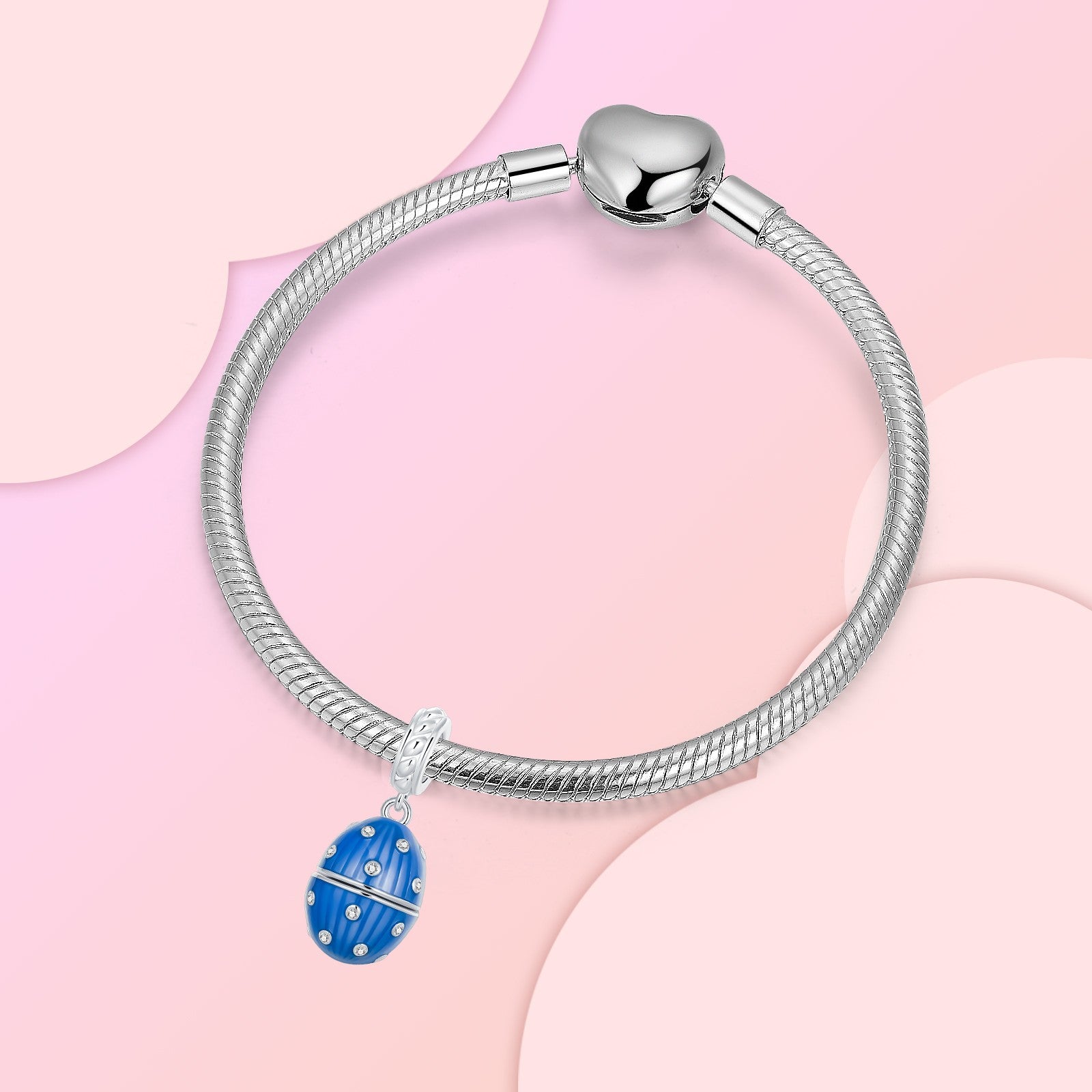 925 Sterling Silver Can Be Opened Pandant Easter Egg Charms Beads Fit Original Bracelet Making Fine Jewelry Women DIY Gift