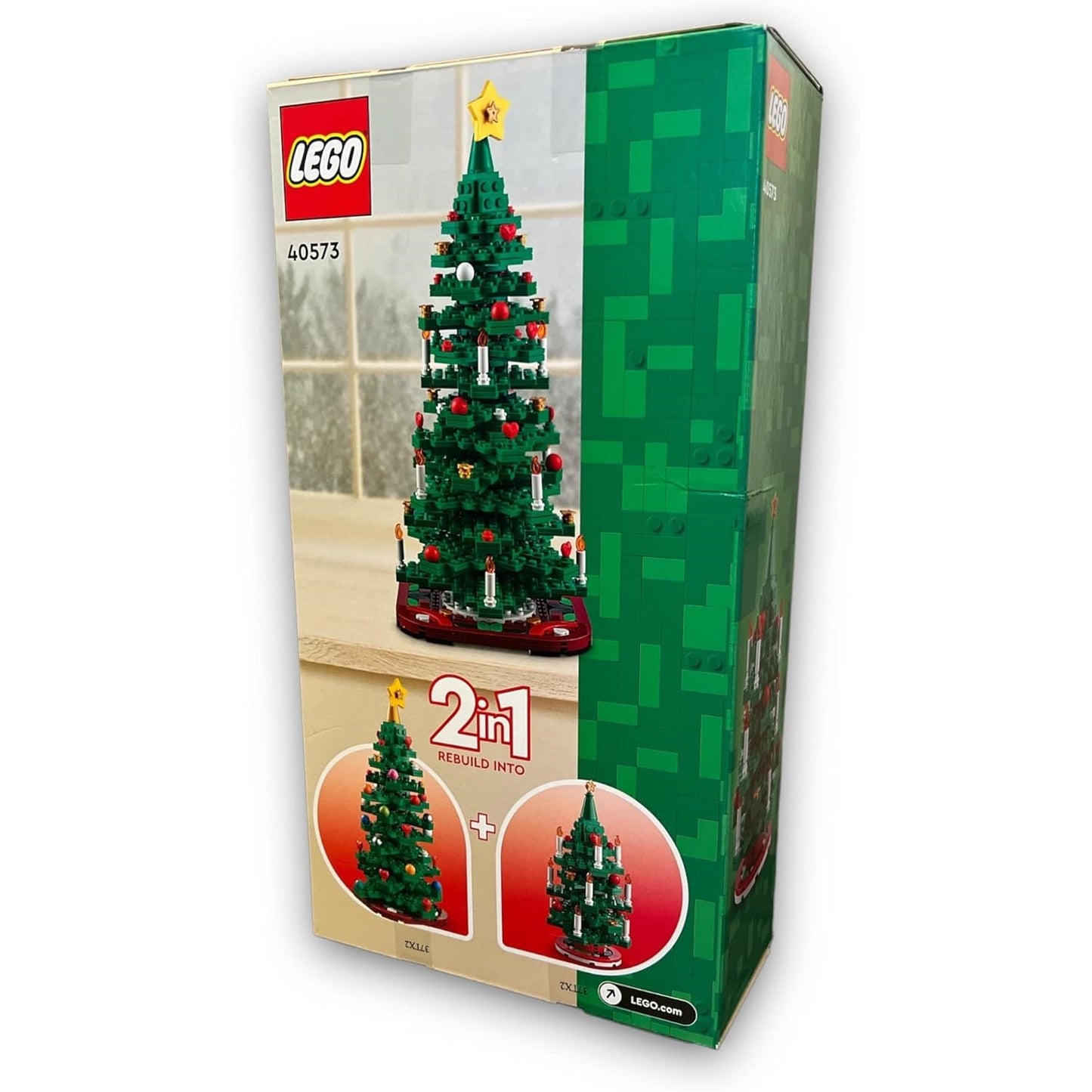 LEGO Árvore de Natal 2 em 1 para Reconstruir 40573 Kit de Blocos de Montar Brinquedos para Crianças a Partir de 12 Anos Presente de Aniversário Natal (476 Peças)