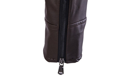 High-end Brand Men's Zipper Leather Jacket Wolverine Slim Fit Short Coat Retro Locomotive Logan Bomber PU Leather Jacket 5XL-M