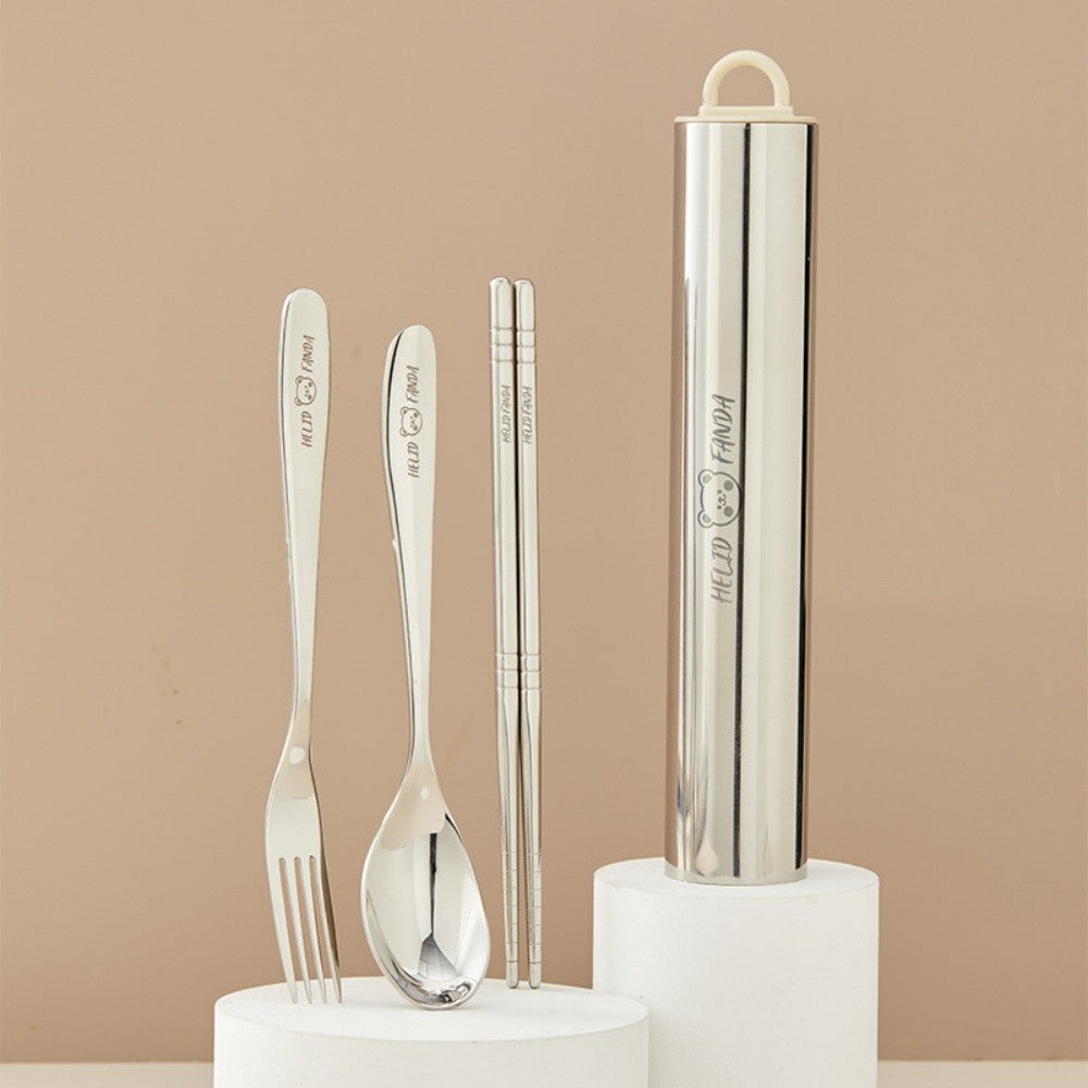 Portable Travel Utensils with Case, Reusable Camping Silverware for Lunch, Stainless Steel Fork Spoon Chopsticks Cutlery Set
