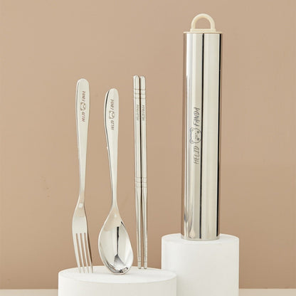Portable Travel Utensils with Case, Reusable Camping Silverware for Lunch, Stainless Steel Fork Spoon Chopsticks Cutlery Set
