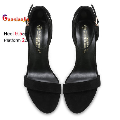 2025 New Product Women's Sandals Fashion Versatile Suede Comfy High Heels Sandals Shoes Ladies Waterproof Platform Street Pumps