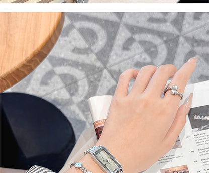 GEDI Square Watch Stainless Steel Gold Vintage Watches for Woman Luxury Elegant Waterproof Quartz Wristwatch Gifts Girlfriend