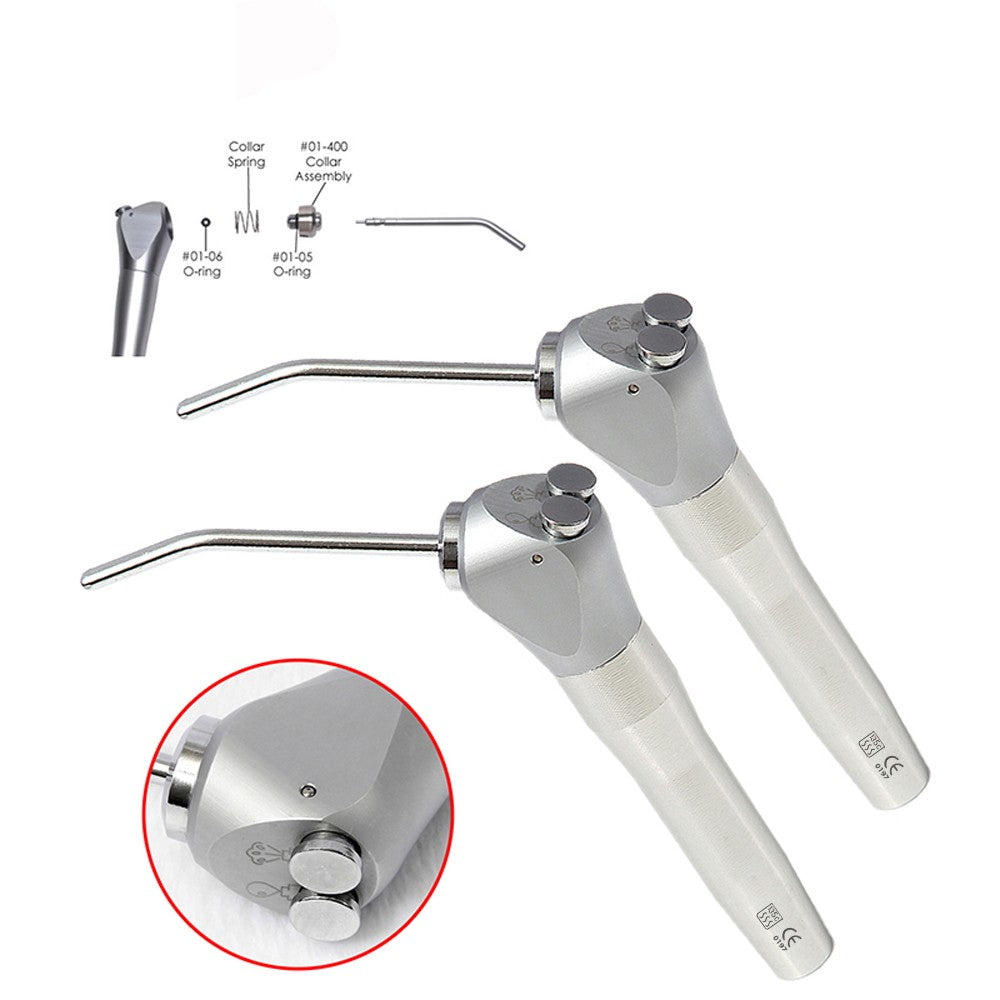 Caneta Seringa Odontológica de 3 Vias com 2 Pontas de Bico para Seringa Tripla Ferramenta de Limpeza Odontológica