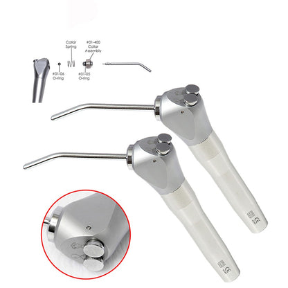 Caneta Seringa Odontológica de 3 Vias com 2 Pontas de Bico para Seringa Tripla Ferramenta de Limpeza Odontológica