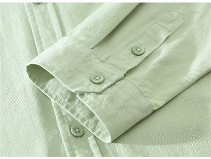 Mens long sleeve regular shirt Multi-color cotton plain shirt for Young men work tops Autumn men's clothing loose casual shirts