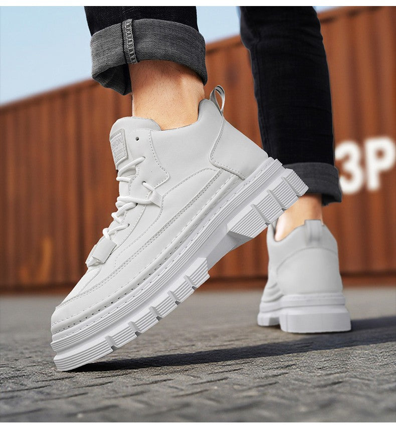 Men's boots four season high-top Joker thick-sole casual boots soft-sole non-slip comfort outdoor boots fashion youth work boots