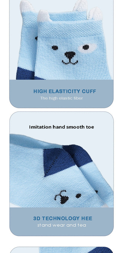 10 Pairs Baby Socks Newborn Baby Boy Girls Infant Cute Cartoons Fashion Soft Cotton Short Socks For 0-3 Years Kid's Socks