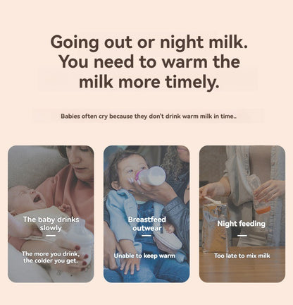 USB Charging Bottle Warmer, Compact Insulated Heating Bag for Diaper Bags, Quick Formula Warming for Outdoor Activities