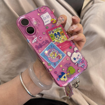 Capa de Telefone Ins Japan Lovely Anime Desenho Animado Bonito com Glitter para iPhone 16 15 14 13 12 11 Pro MAX XR XS MAX 7 8 Plus Y2K Kawaii