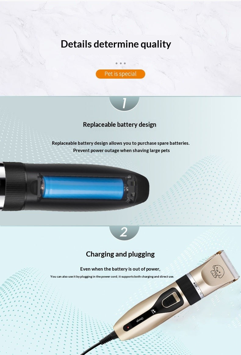 Máquina de Cortar Pelos Elétrica 1500 mAh Aparador de Pelos de Animais Tesoura de Tosa para Cães e Gatos Ferramenta de Tosar